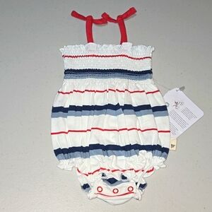Burts bees baby girl preemie or newborn 4th of July romper